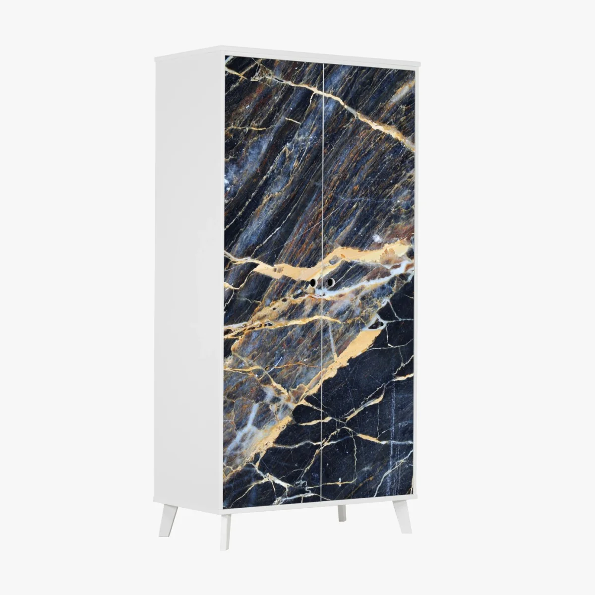 Schrankaufkleber dunkler marmor mit goldenen und cremefarbenen adern – Wallnifity®