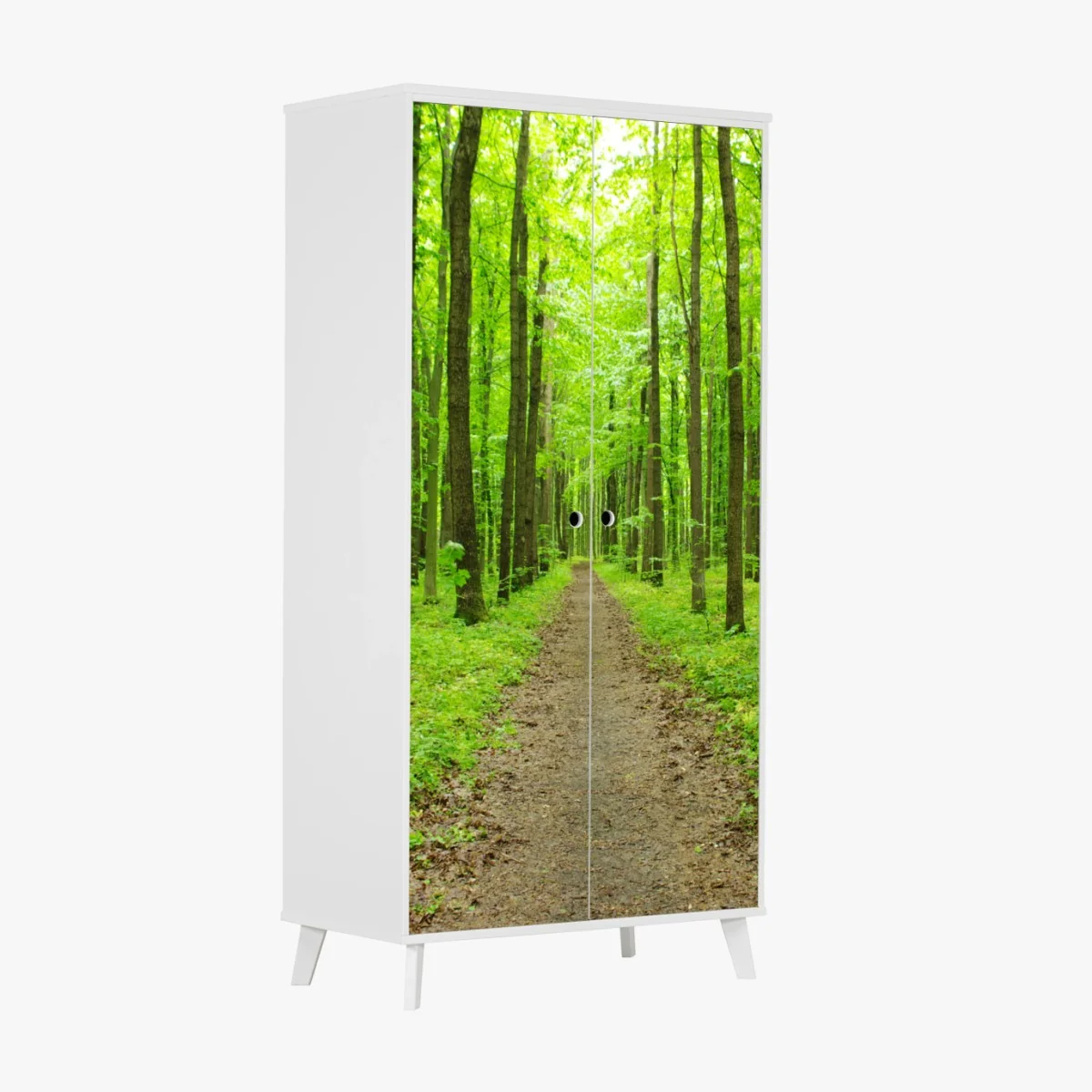 Schrankaufkleber ruhiger grüner waldweg – Wallnifity® Schrankaufkleber ruhiger grüner waldweg – Wallnifity®