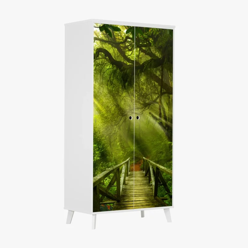 Schrankaufkleber sonnige grüne wiese unter blauem himmel – Wallnifity®