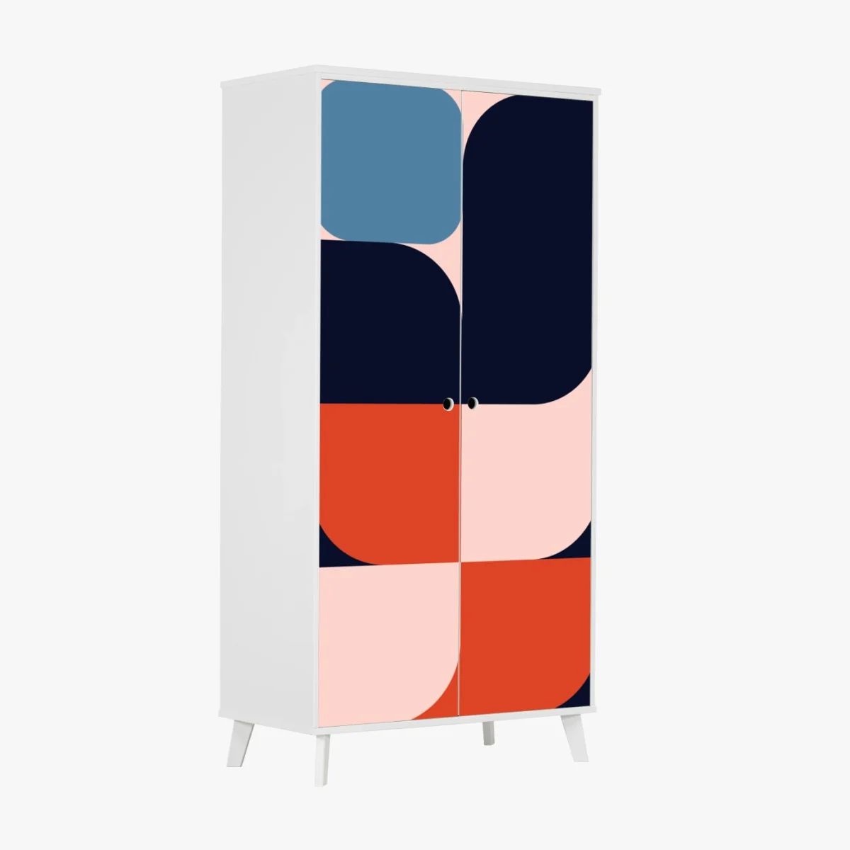 Schrankaufkleber kräftiges geometrisches retro-muster – Wallnifity®