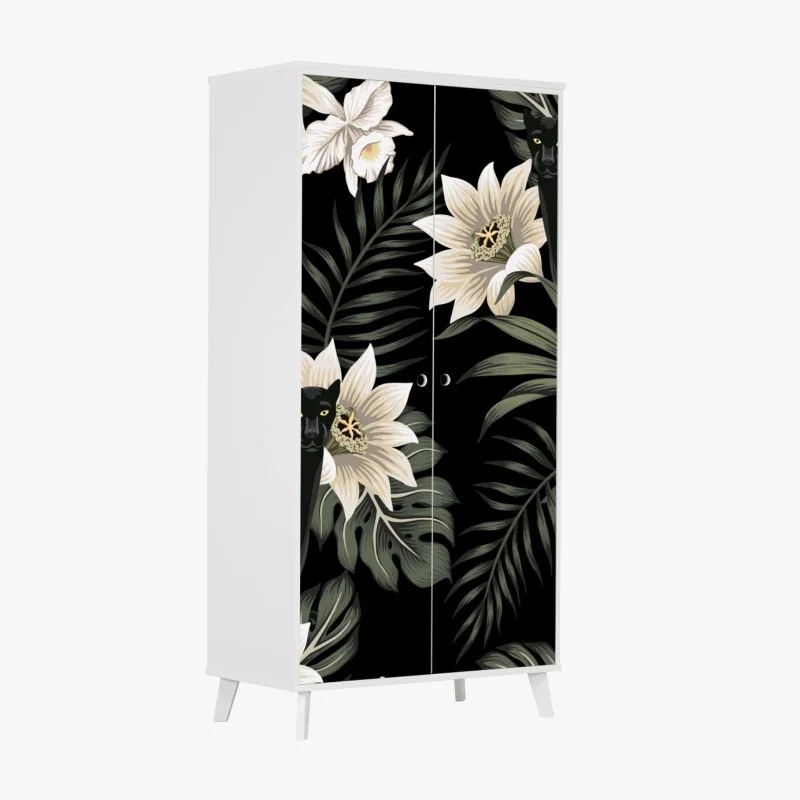 Schrankaufkleber ruhiger kiefernwald am stillen see – Wallnifity®