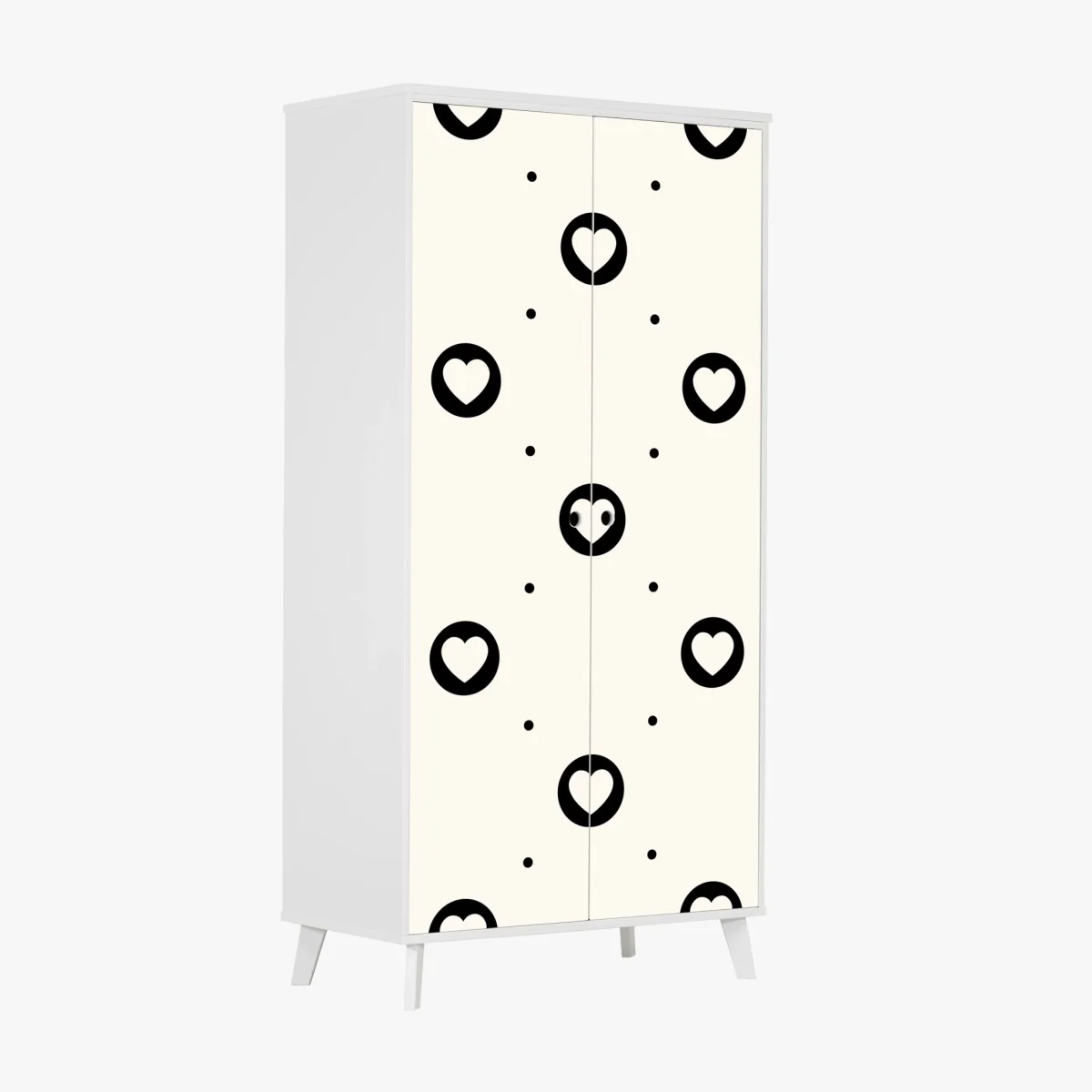 Schrankaufkleber minimalistisches muster mit schwarzen herzen – Wallnifity® Schrankaufkleber minimalistisches muster mit schwarzen herzen – Wallnifity®