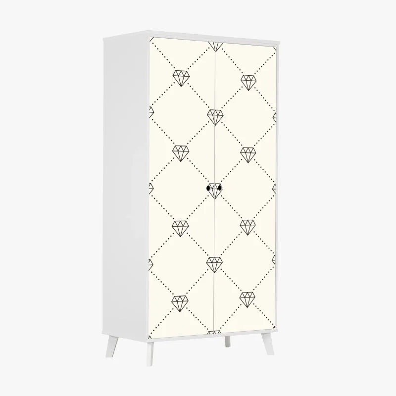 Schrankaufkleber diamentgittermuster auf beigem hintergrund