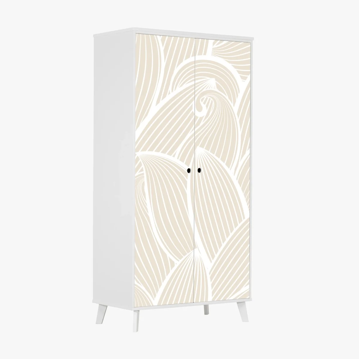 Schrankaufkleber zartes beige botanisches muster – Wallnifity® Schrankaufkleber zartes beige botanisches muster – Wallnifity®