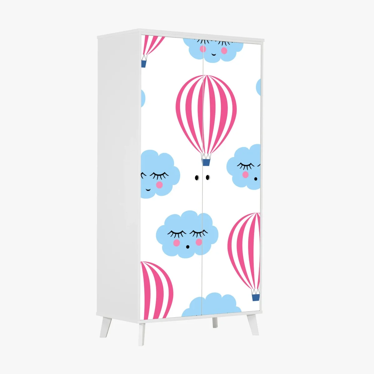 Schrankaufkleber pastellwolken und luftballons muster – Wallnifity® Schrankaufkleber pastellwolken und luftballons muster – Wallnifity®