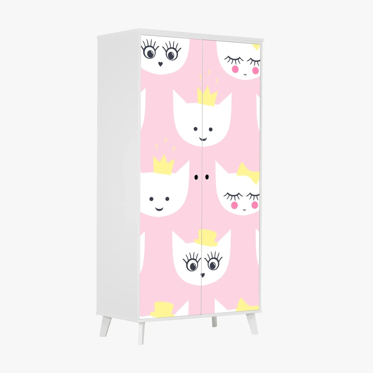 Schrankaufkleber rosa kätzchen prinzessinnenmuster – Wallnifity® Schrankaufkleber rosa kätzchen prinzessinnenmuster – Wallnifity®