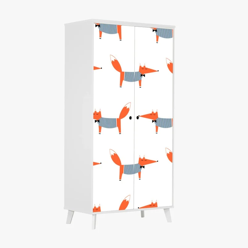 Schrankaufkleber niedliches gestreiftes fuchsmuster