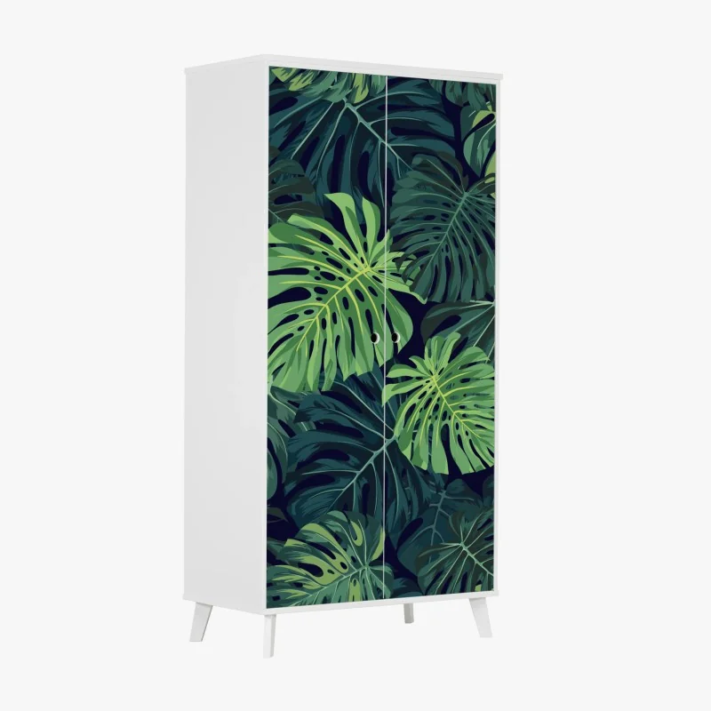 Schrankaufkleber tropisches monstera-blattmuster