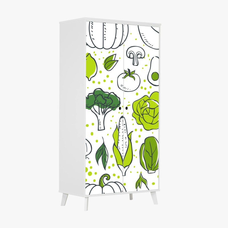Schrankaufkleber grünes gemüse muster