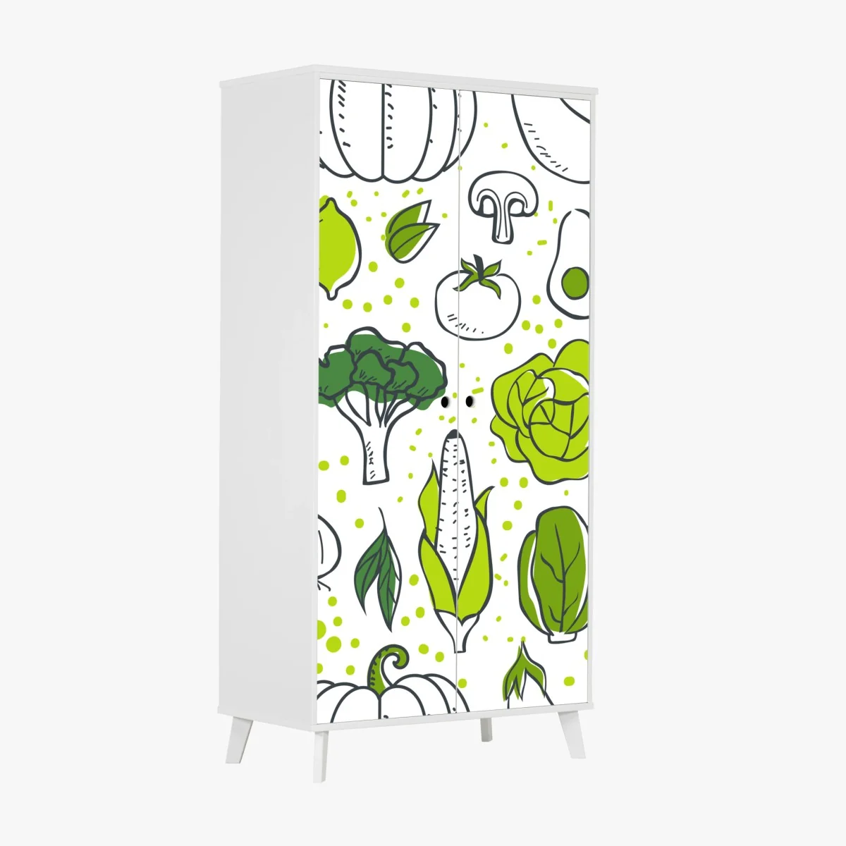 Schrankaufkleber grünes gemüse muster – Wallnifity® Schrankaufkleber grünes gemüse muster – Wallnifity®