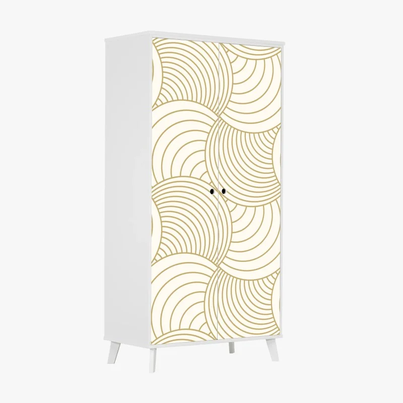 Schrankaufkleber schwarzes geometrisches kreismuster – Wallnifity®