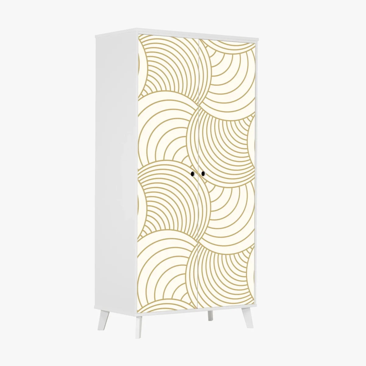 Schrankaufkleber goldenes art deco kreismuster – Wallnifity®