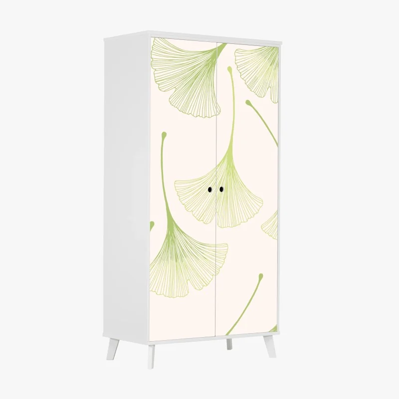 Schrankaufkleber zartes ginkgoblattmuster