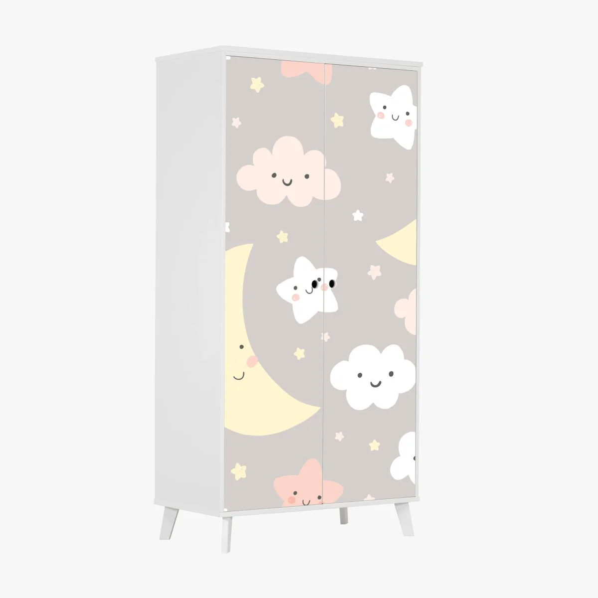 Schrankaufkleber schlafender mond und sterne kinderzimmer muster – Wallnifity® Schrankaufkleber schlafender mond und sterne kinderzimmer muster – Wallnifity®