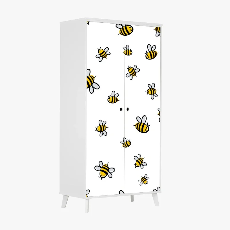 Schrankaufkleber verspieltes bienenmuster für kinderzimmer