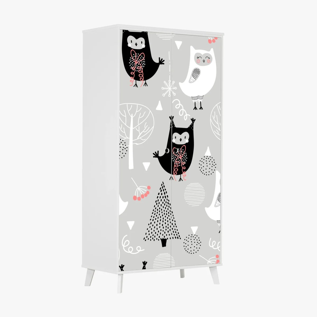 Schrankaufkleber skandinavisches eulenmuster für kinderzimmer – Wallnifity® Schrankaufkleber skandinavisches eulenmuster für kinderzimmer – Wallnifity®