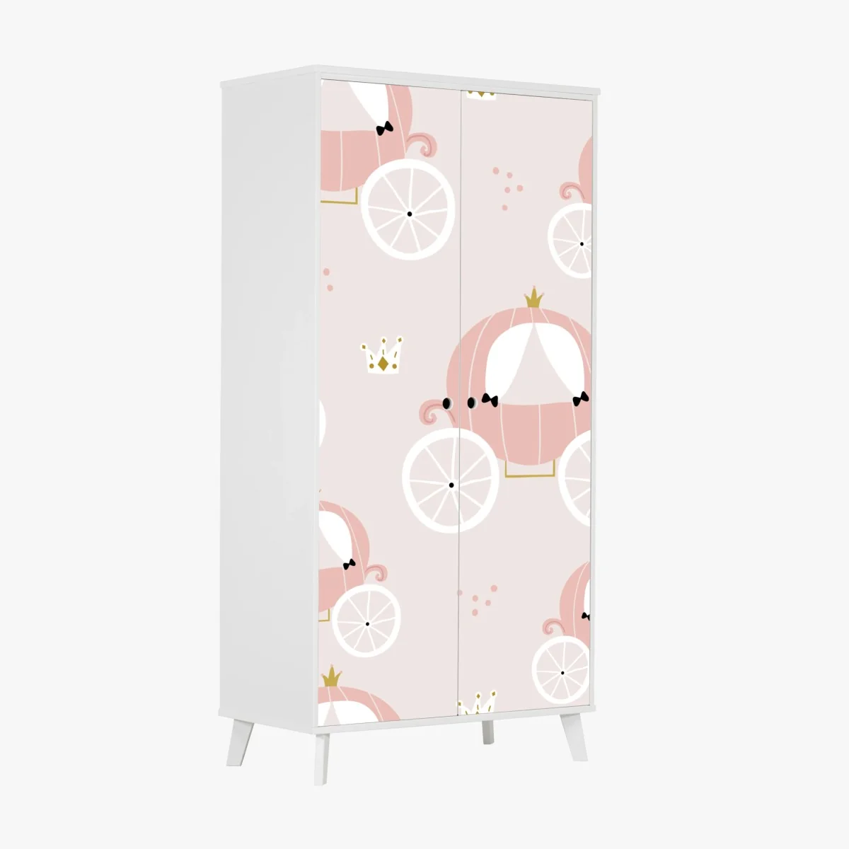 Schrankaufkleber rosa prinzessinnenkutsche muster – Wallnifity®