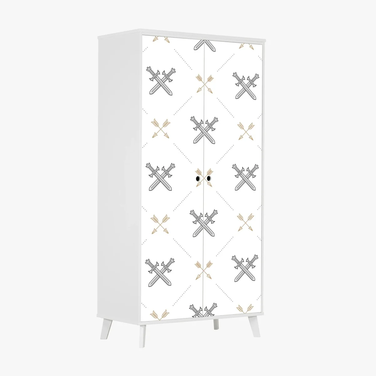 Schrankaufkleber muster mit gekreuzten schwertern und pfeilen – Wallnifity®