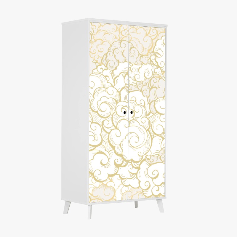 Schrankaufkleber goldenes ornamentales wolkenmuster