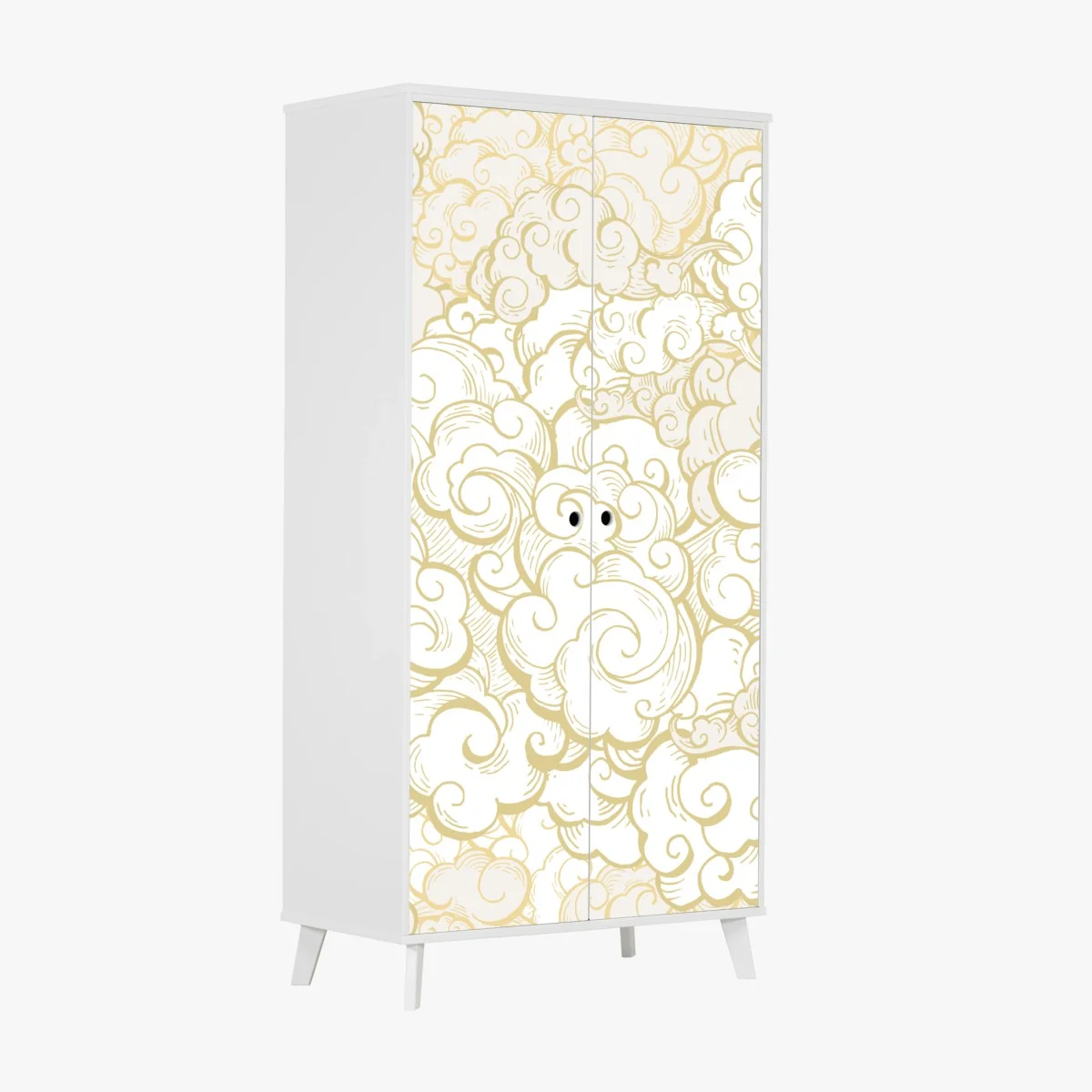 Schrankaufkleber goldenes ornamentales wolkenmuster – Wallnifity® Schrankaufkleber goldenes ornamentales wolkenmuster – Wallnifity®