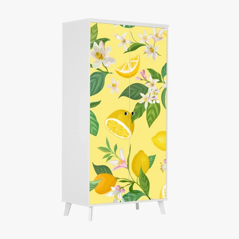 Schrankaufkleber zitronenblüten botanisches muster