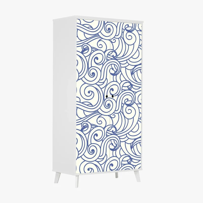 Schrankaufkleber nahtloses blaues wirbelmuster