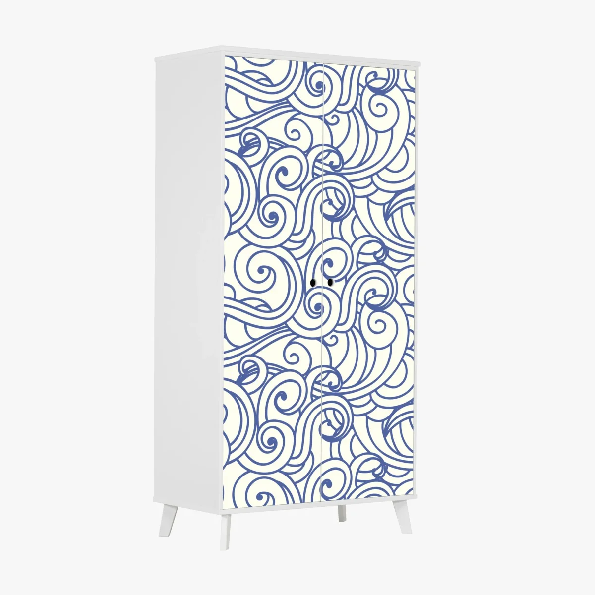 Schrankaufkleber nahtloses blaues wirbelmuster – Wallnifity® Schrankaufkleber nahtloses blaues wirbelmuster – Wallnifity®