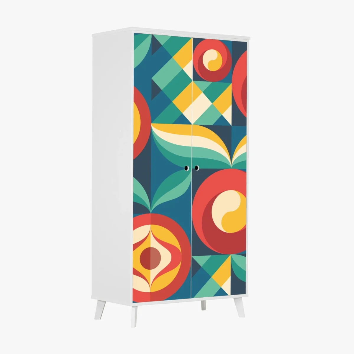 Schrankaufkleber lebhaftes geometrisches blumenmuster – Wallnifity®