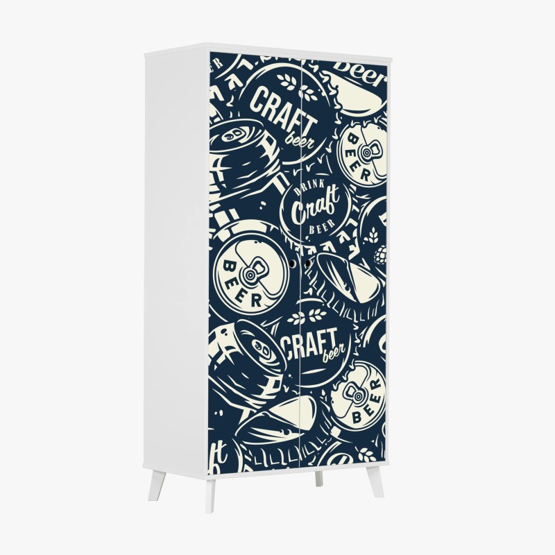 Schrankaufkleber muster mit craft-bier kronkorken