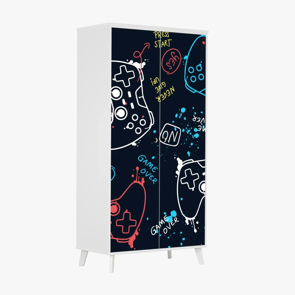 Schrankaufkleber buntes gamepad-muster – Wallnifity® Schrankaufkleber buntes gamepad-muster – Wallnifity®