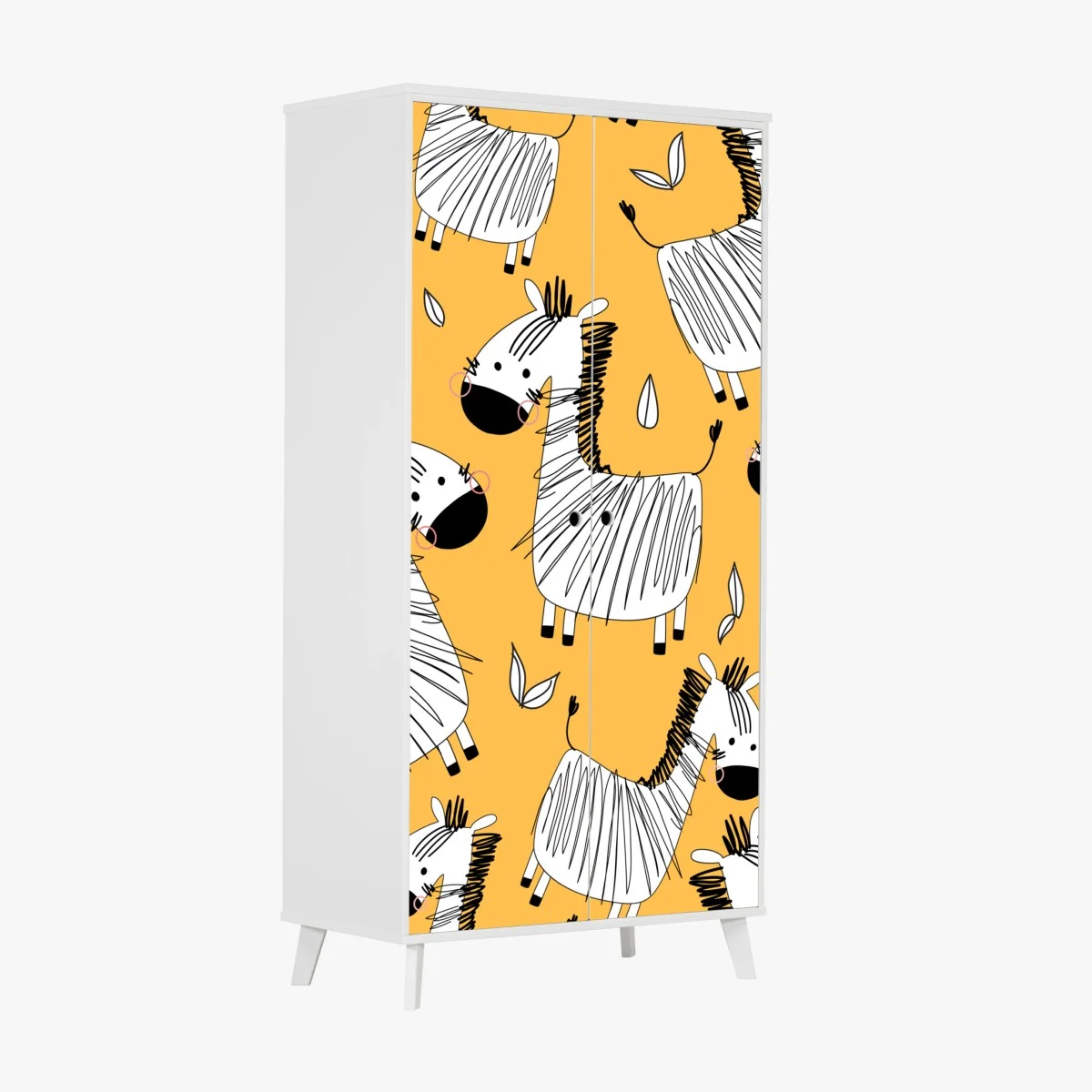 Schrankaufkleber verspieltes zebramuster für kinderzimmer – Wallnifity® Schrankaufkleber verspieltes zebramuster für kinderzimmer – Wallnifity®