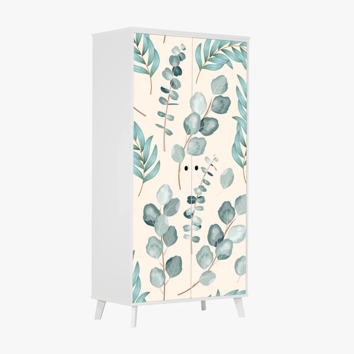 Schrankaufkleber pastell eukalyptus blattmuster – Wallnifity®