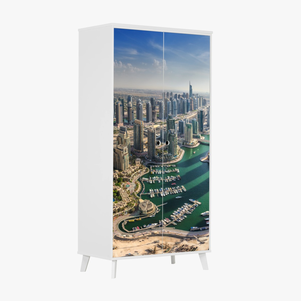 Schrankaufkleber Dubai Marina panorama skyline – Wallnifity®