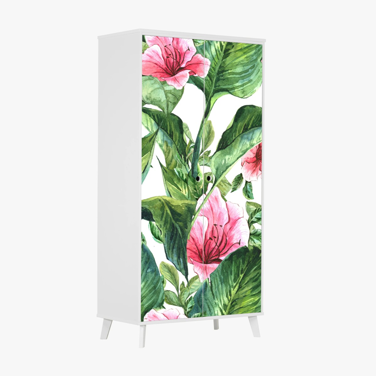 Schrankaufkleber rosa aquarell blumen botanikmotiv – Wallnifity® Schrankaufkleber rosa aquarell blumen botanikmotiv – Wallnifity®