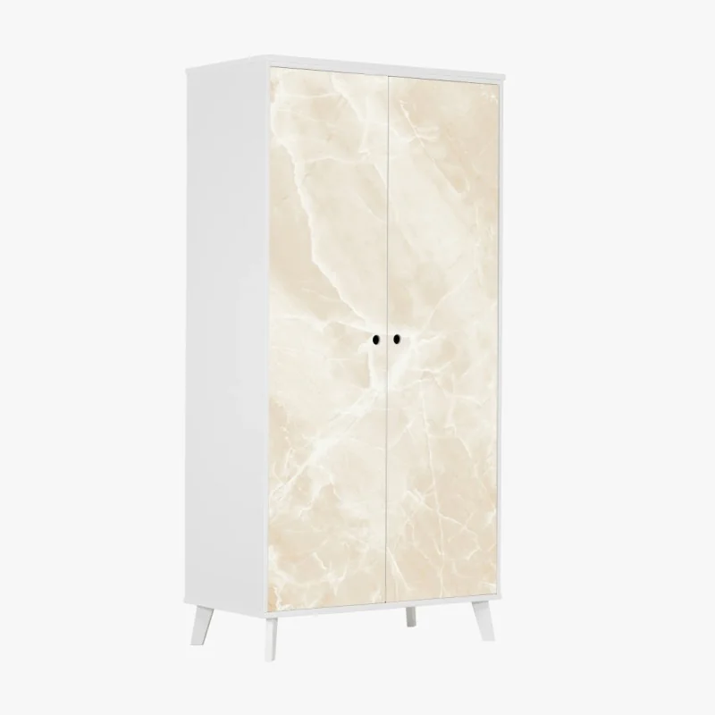 Schrankaufkleber beige marmorstruktur mit weißen adern