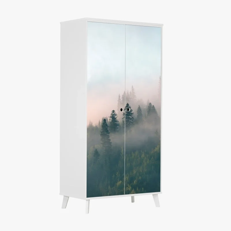 Schrankaufkleber nebliger morgenwald