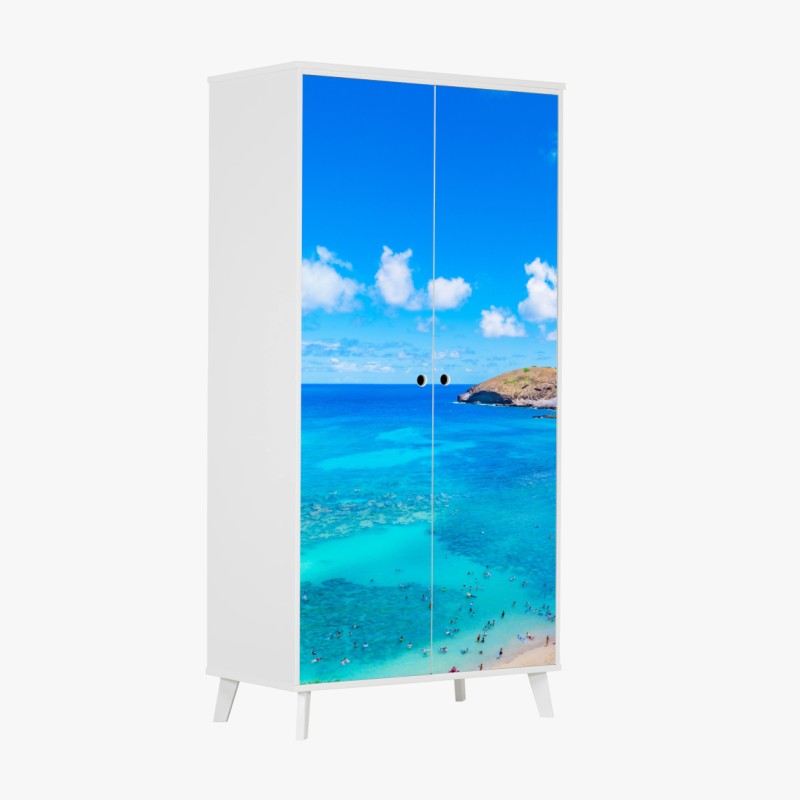 Schrankaufkleber panorama von Mont Blanc über dem Lac Blanc – Wallnifity®