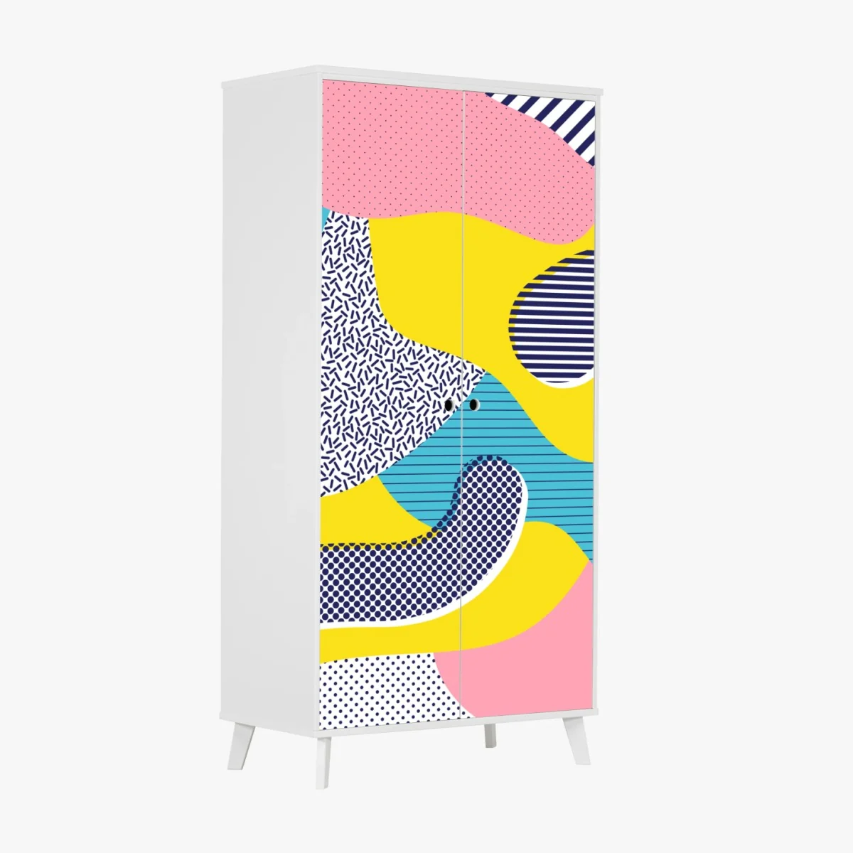 Schrankaufkleber verspieltes abstraktes memphis-muster – Wallnifity®