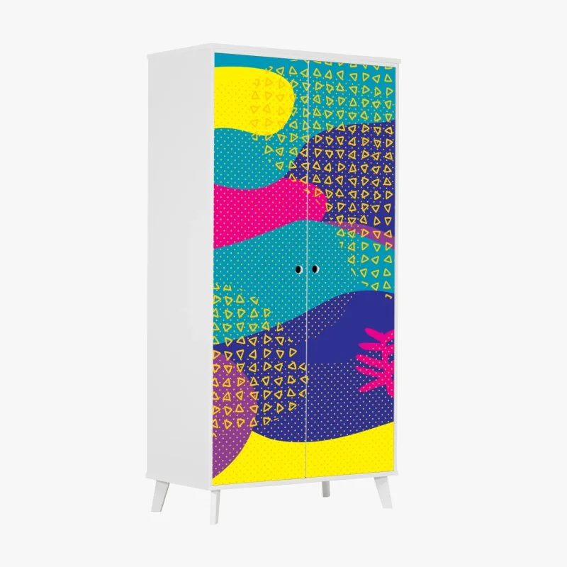 Schrankaufkleber lebhaftes abstraktes tropenmuster