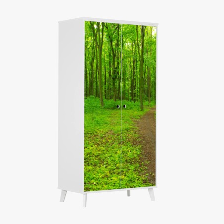 Schrankaufkleber beruhigender grüner waldweg – Wallnifity®