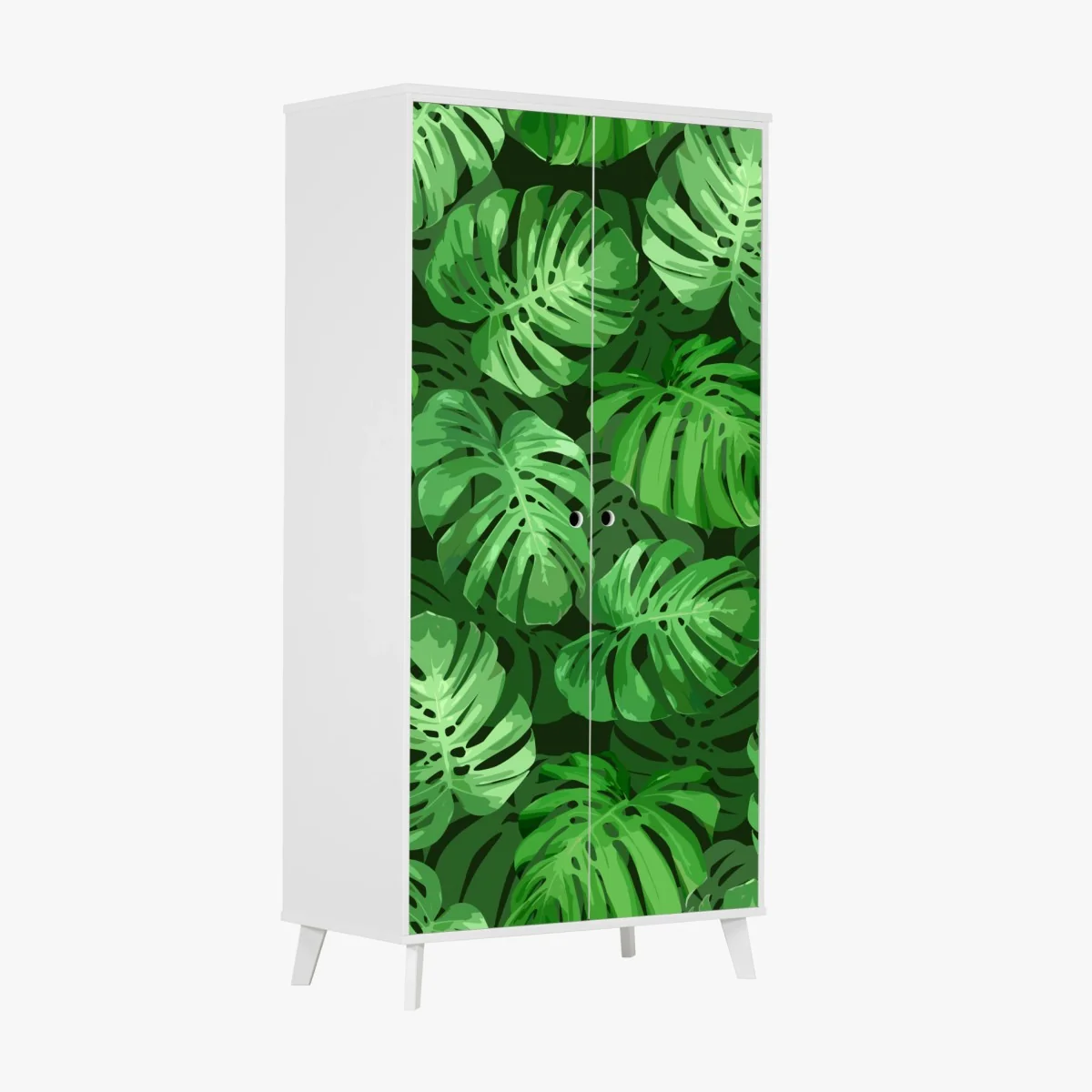 Schrankaufkleber tropisches monstera-blattmuster – Wallnifity® Schrankaufkleber tropisches monstera-blattmuster – Wallnifity®