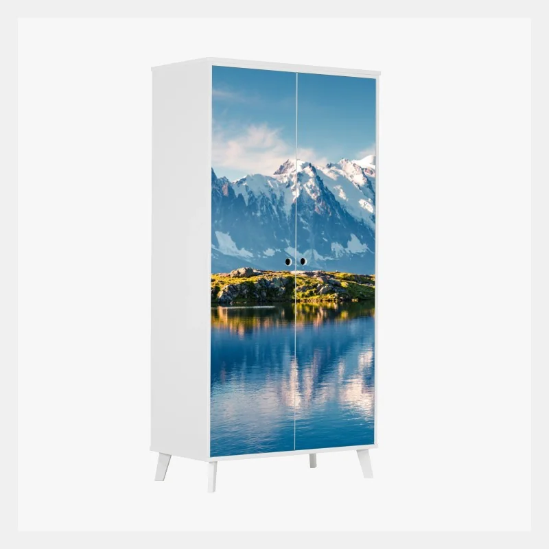 Schrankaufkleber panorama von Mont Blanc über dem Lac Blanc