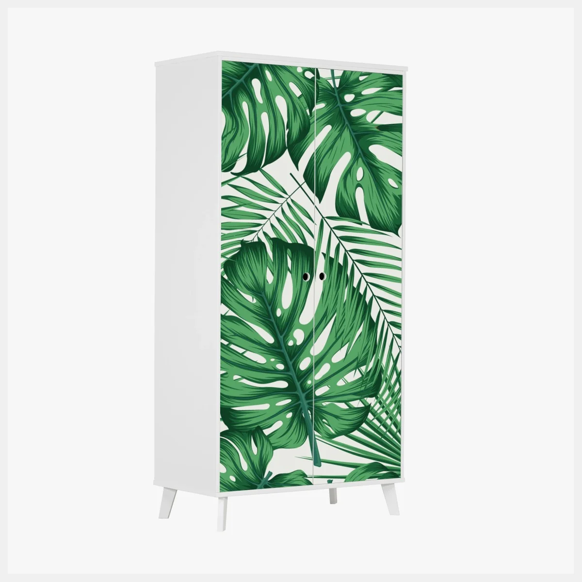 Schrankaufkleber tropisches monstera- und palmblättermuster – Wallnifity® Schrankaufkleber tropisches monstera- und palmblättermuster – Wallnifity®