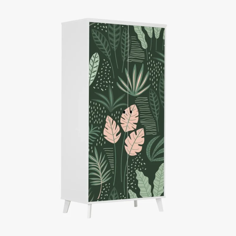 Schrankaufkleber verspieltes türkisfarbenes abstraktes muster – Wallnifity®