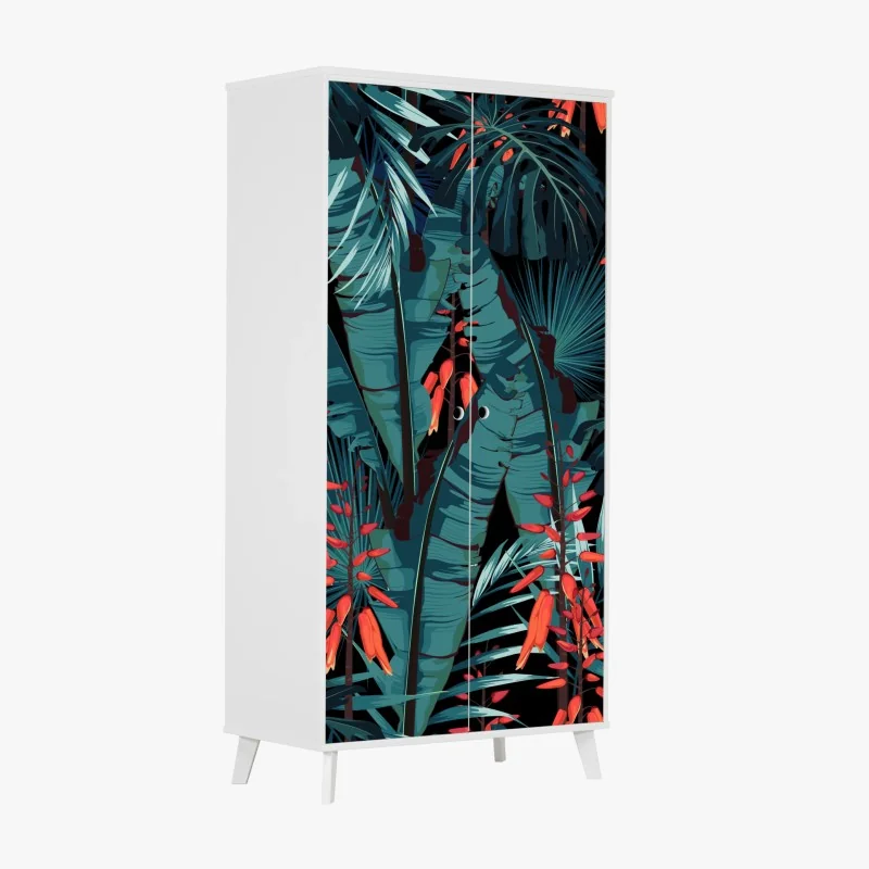 Schrankaufkleber pastell-einhornkatze auf dem regenbogen – Wallnifity®