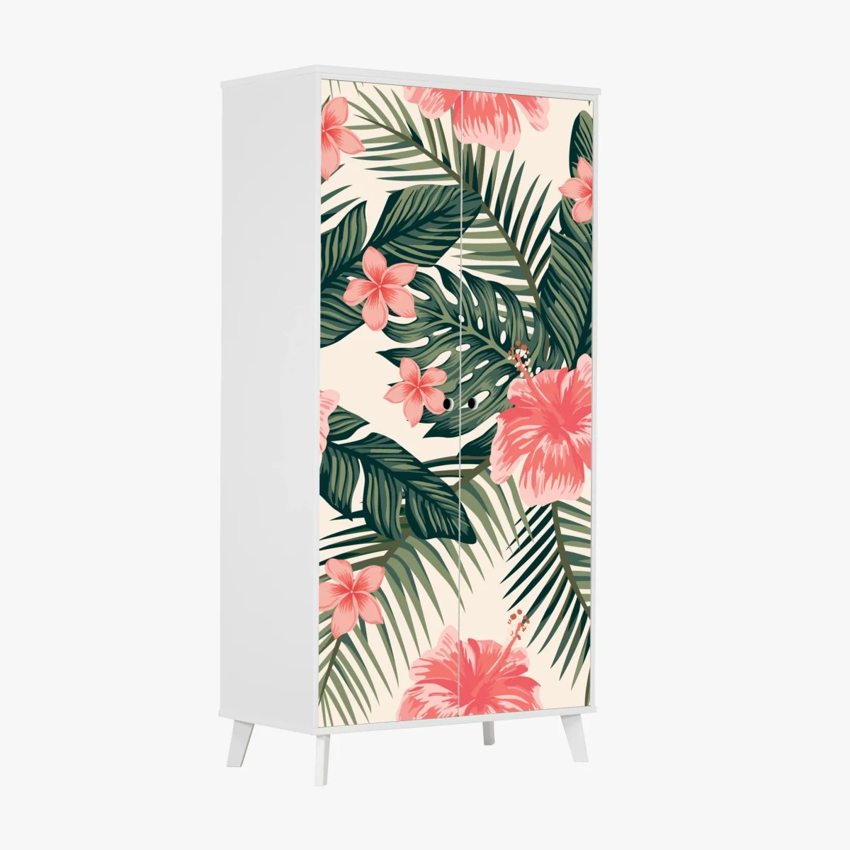 Schrankaufkleber tropisches hibiskusmuster – Wallnifity® Schrankaufkleber tropisches hibiskusmuster – Wallnifity®