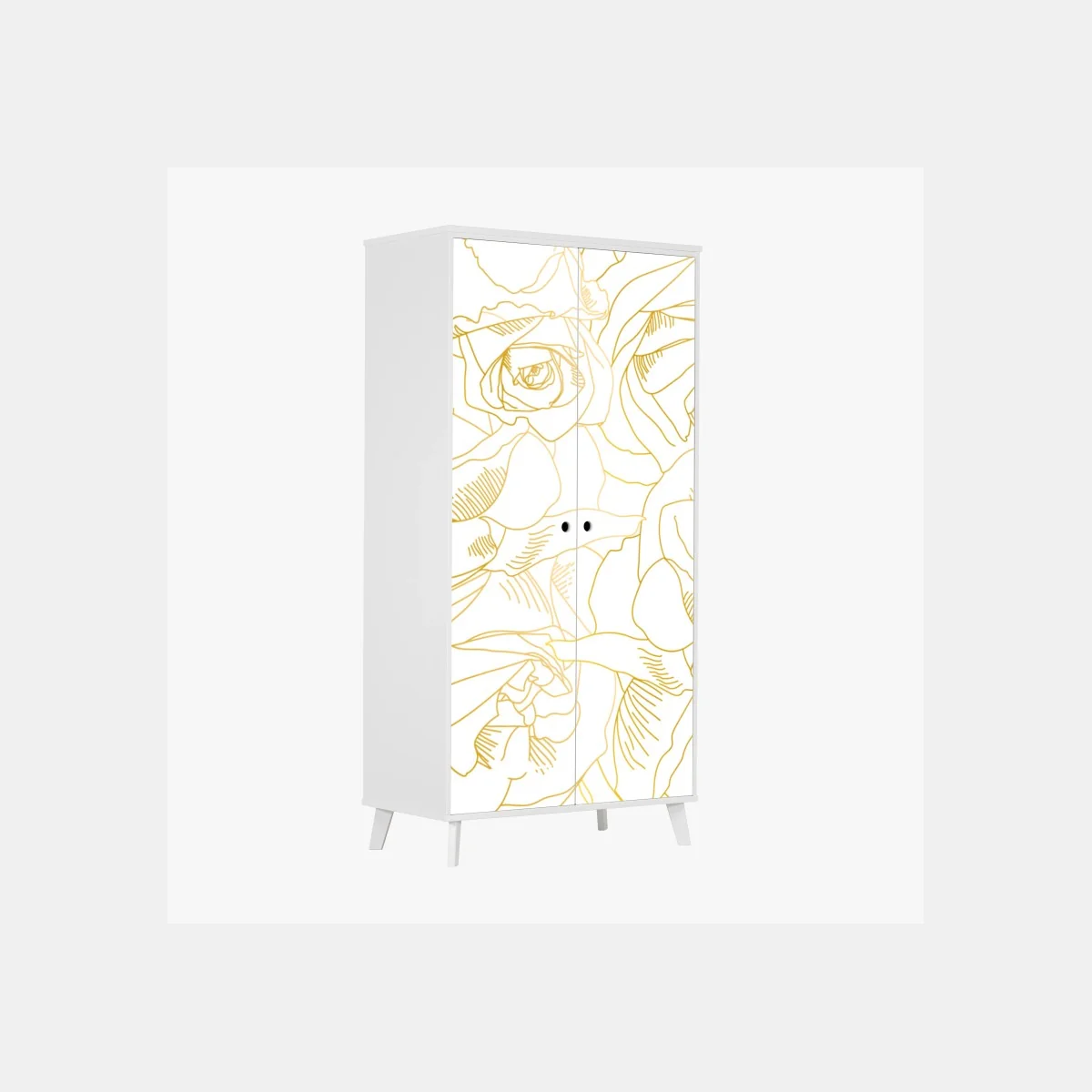 Schrankaufkleber goldene rosen linienzeichnung – Wallnifity® Schrankaufkleber goldene rosen linienzeichnung – Wallnifity®