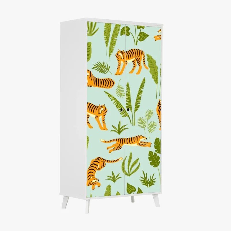 Schrankaufkleber verspieltes tiger dschungel muster