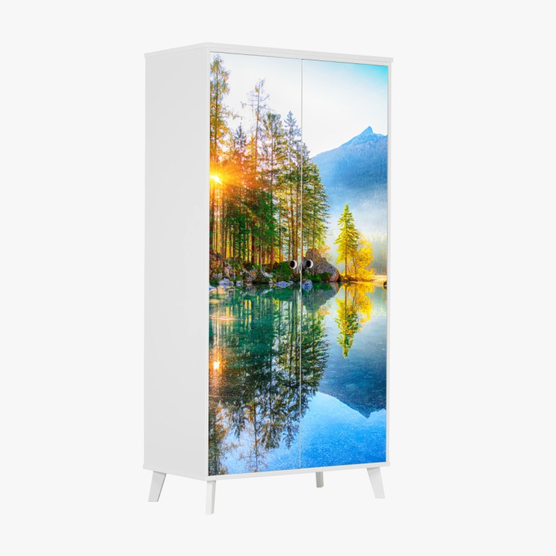 Schrankaufkleber gold-schwarzer marmorwirbel – Wallnifity®