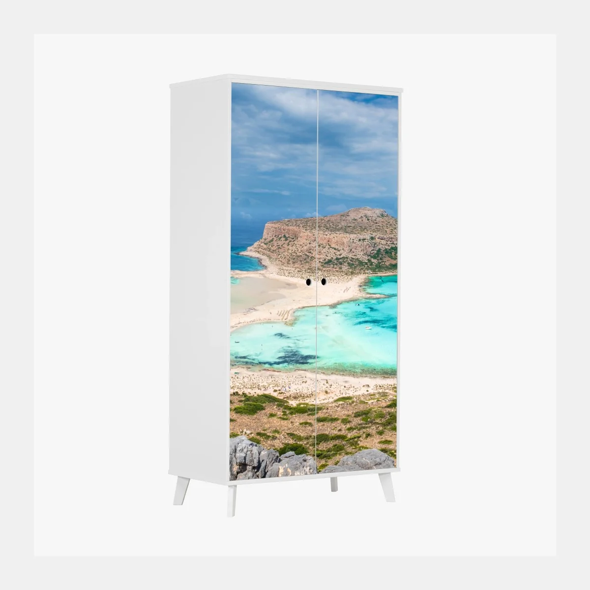 Schrankaufkleber Balos Lagoon, Kreta panorama strandblick – Wallnifity® Schrankaufkleber Balos Lagoon, Kreta panorama strandblick – Wallnifity®